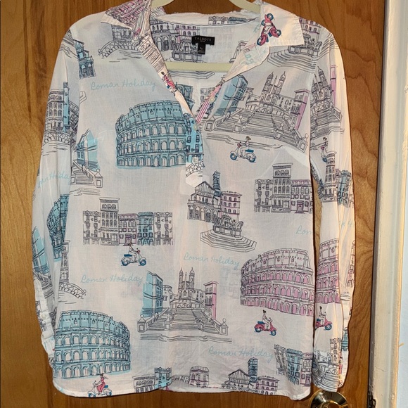 Talbots Tops - Talbots  Multicolor Roman Holiday Button Down Shirt